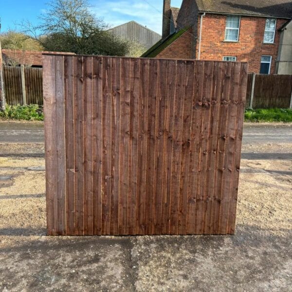 An image of a closeboard fence panel - front view